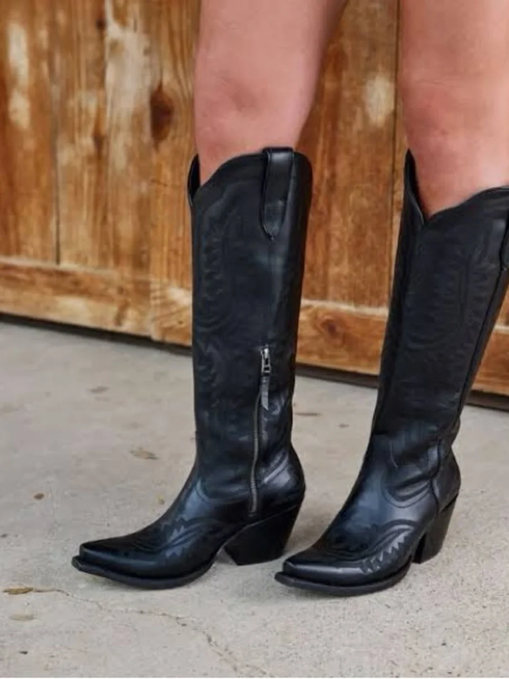 Ariat Casanova Black Embroidered Over-the-Knee Western Boots 8.5